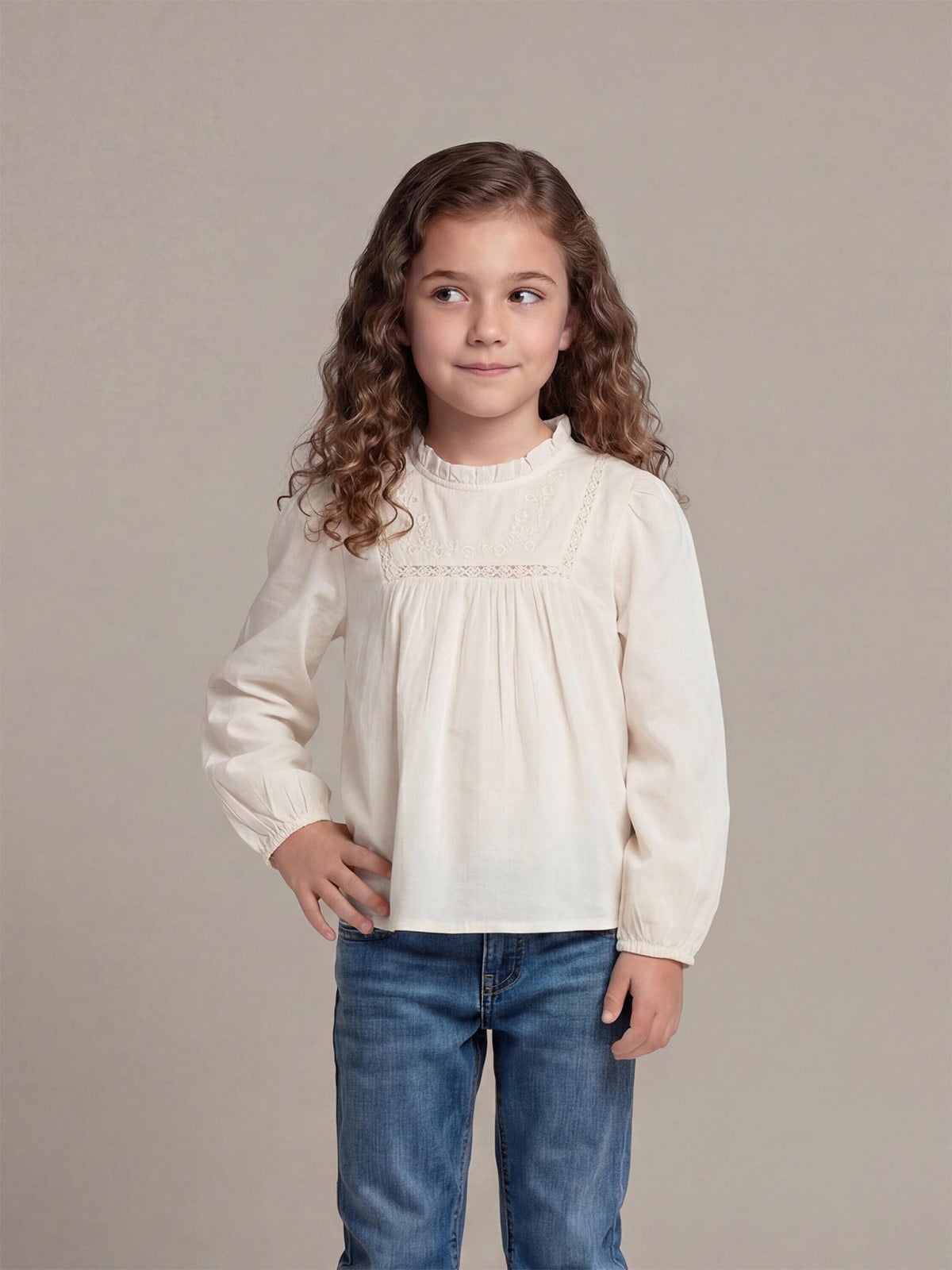 BLUSA PRADERA MANGA LARGA ALGODÓN NIÑA HARVEST - 1