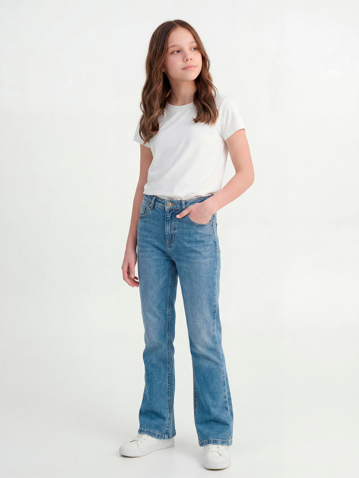 JEANS ALGODÓN FLARE NIÑA INDEX - 1
