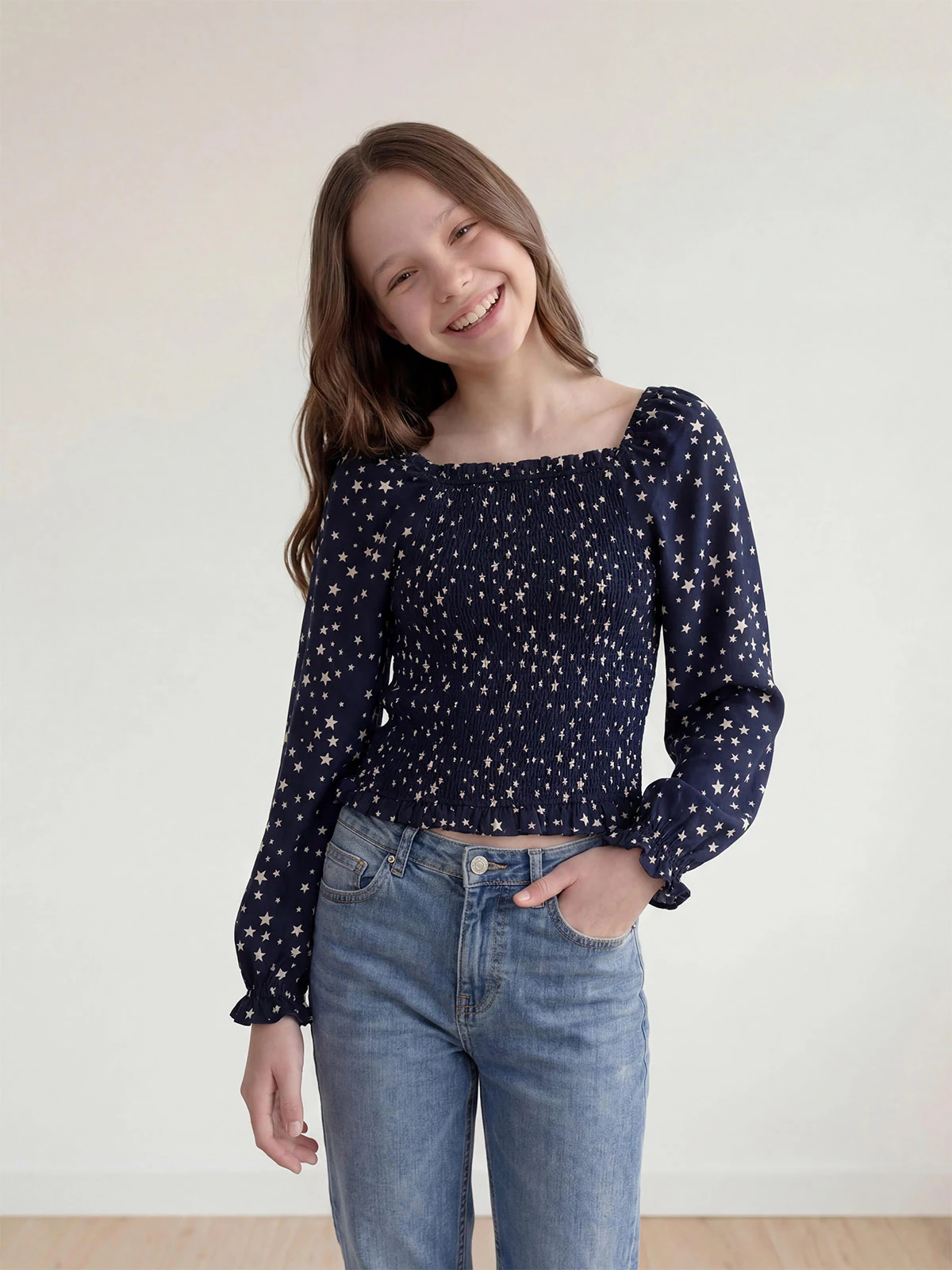 BLUSA BRILLO MANGA LARGA NIÑA INDEX - 1