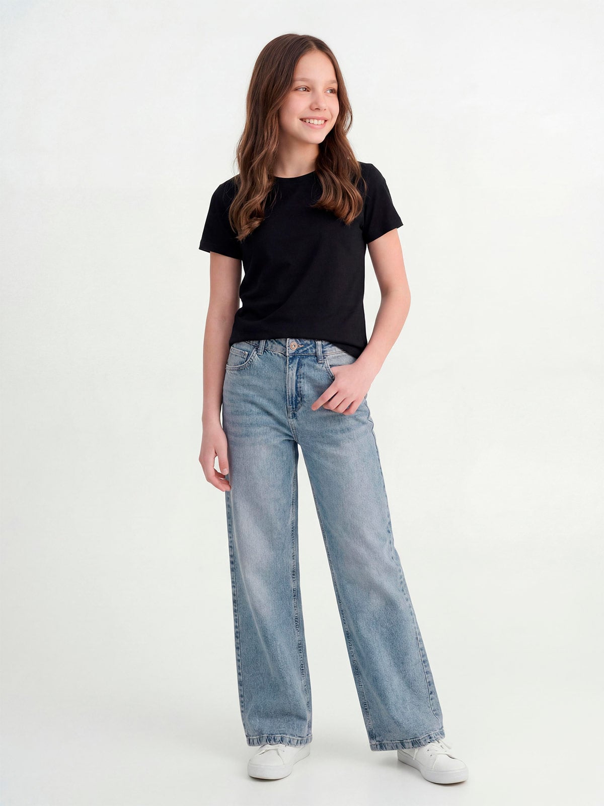 JEANS ALGODÓN WIDE LEG NIÑA INDEX - 1