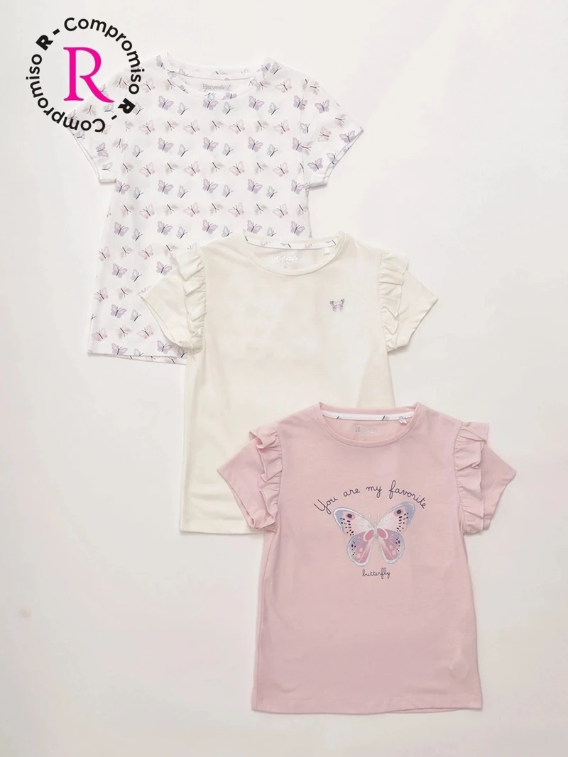 PACK X3 POLO MANGA CORTA ALGODÓN NIÑA HARVEST - 1