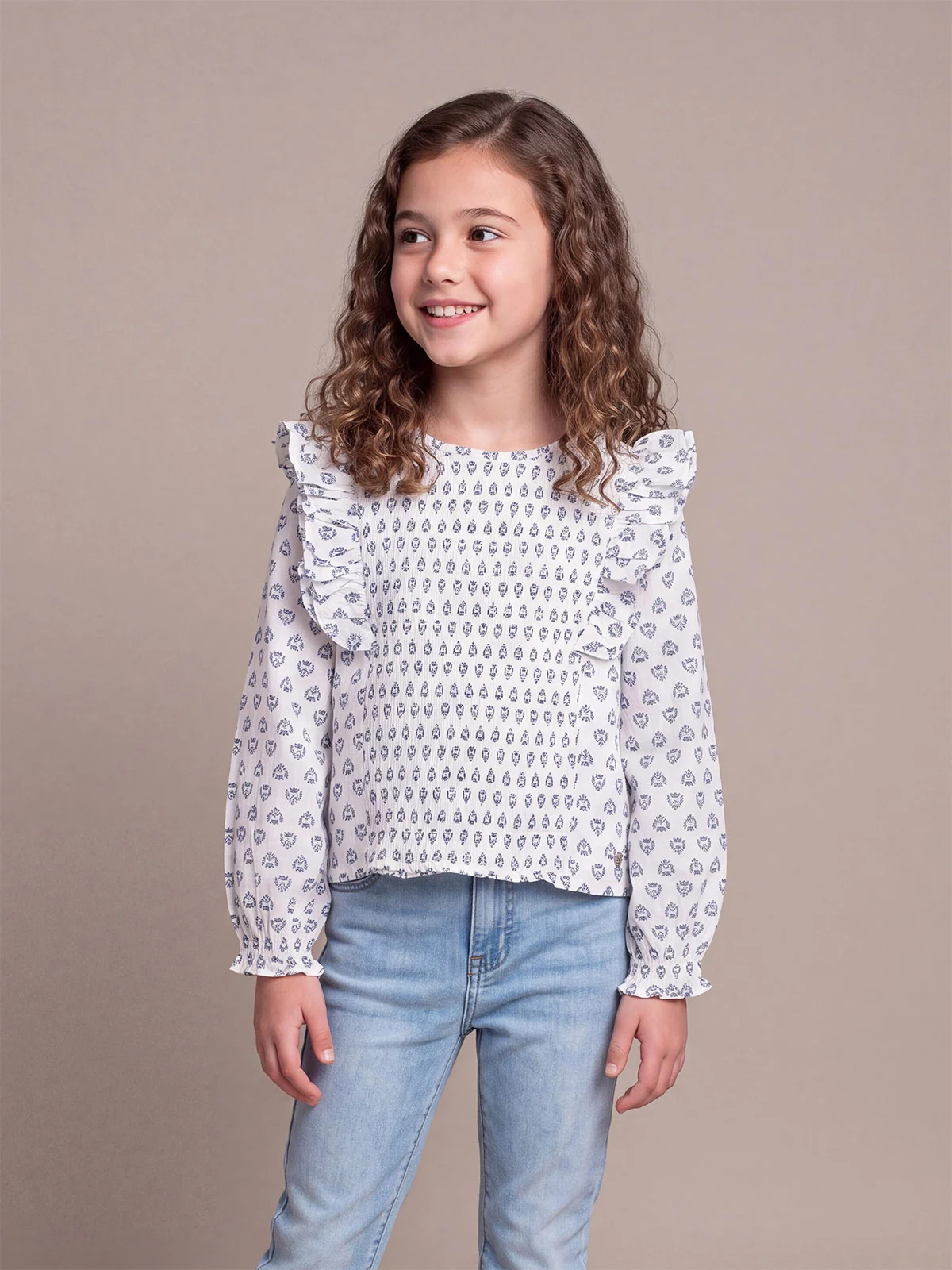 BLUSA MANGA LARGA ALGODÓN NIÑA HARVEST - 1