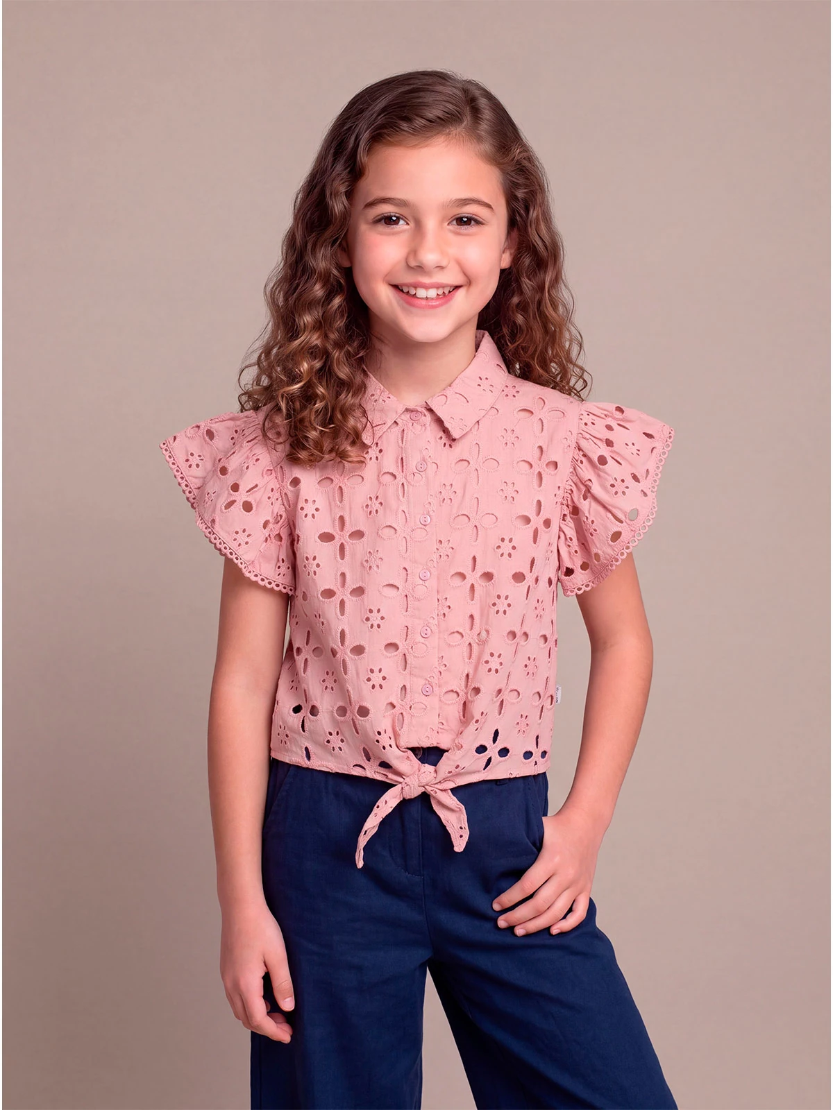 BLUSA MANGA CORTA NIÑA HARVEST BRODERIE - 1