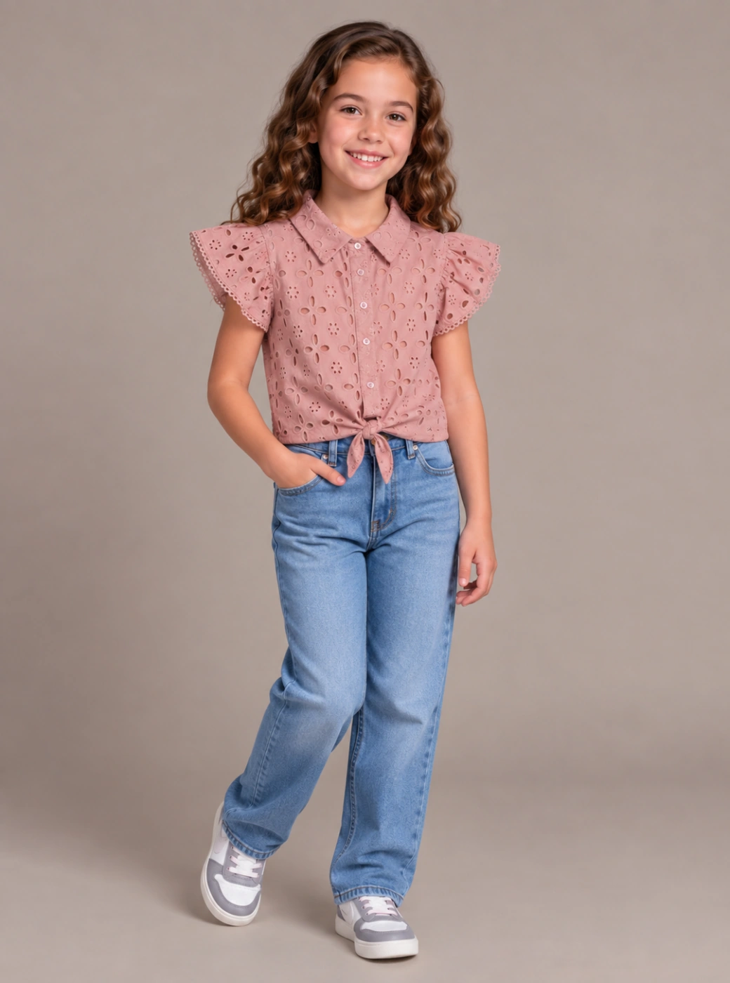 BLUSA MANGA CORTA NIÑA HARVEST BRODERIE - 1