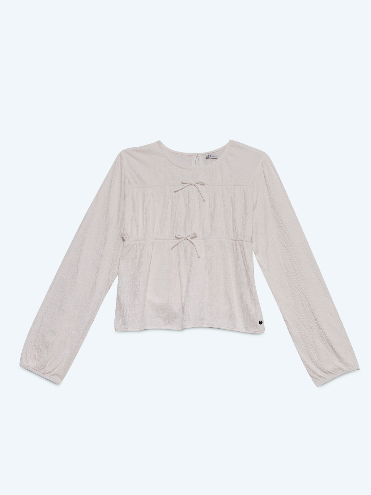 BLUSA MANGA LARGA ALGODÓN NIÑA INDEX LAZOS - 1