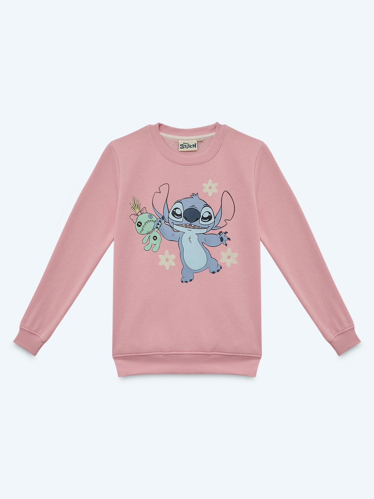 POLERA MANGA LARGA ALGODÓN NIÑA LILO & STITCH ROSADO BÁSICA - 1