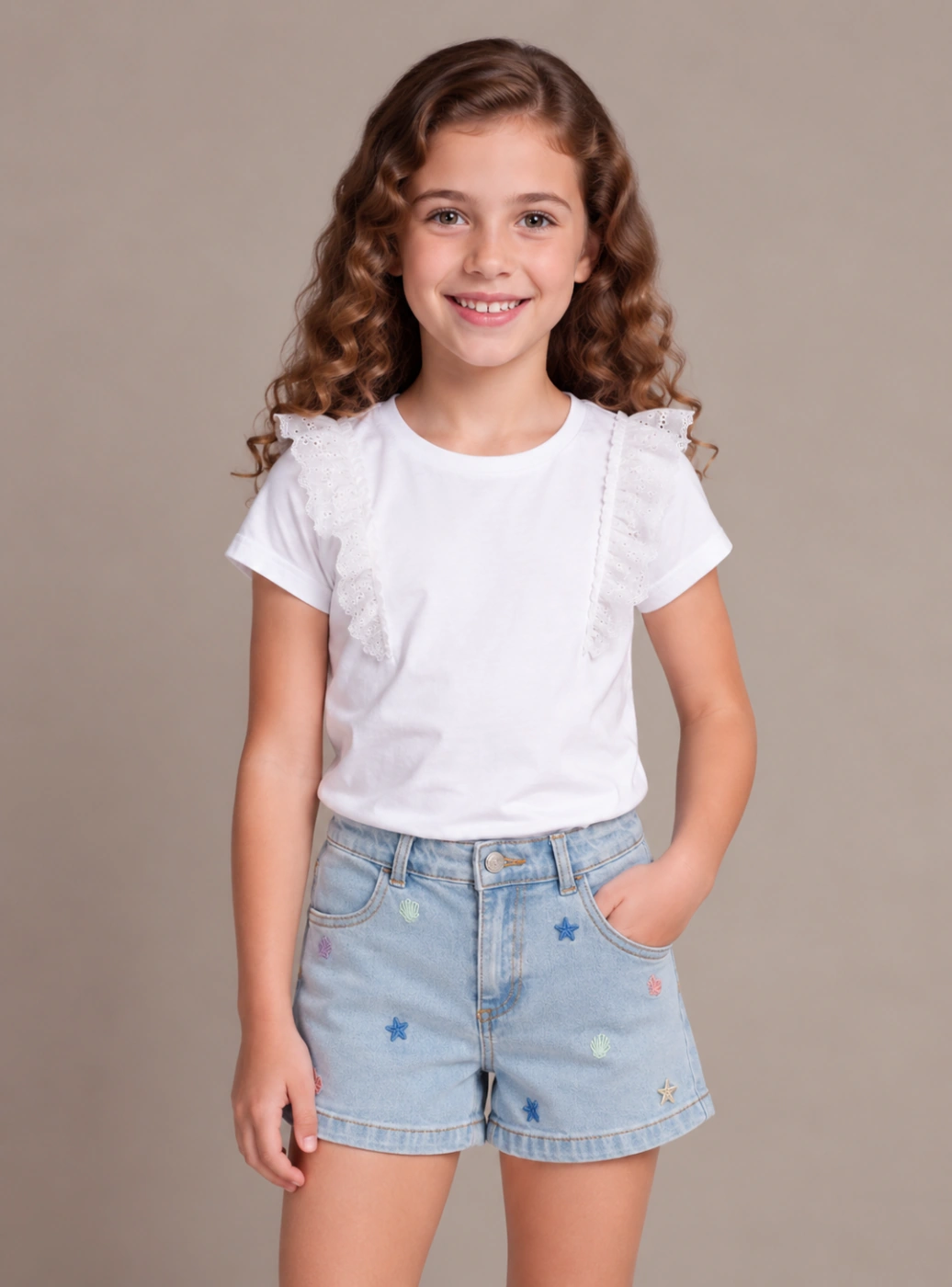 SHORT ALGODÓN NIÑA HARVEST - 1