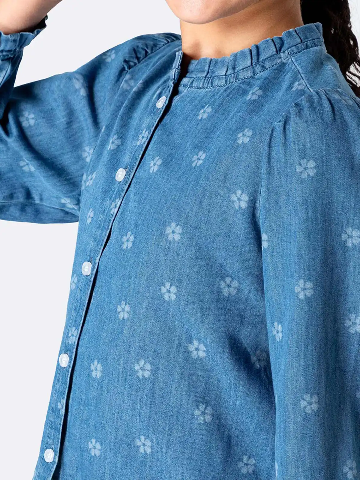 BLUSA MANGA LARGA NIÑA PIONIER DENIM - 3