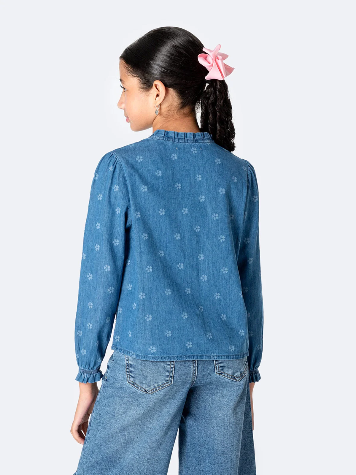 BLUSA MANGA LARGA NIÑA PIONIER DENIM - 2