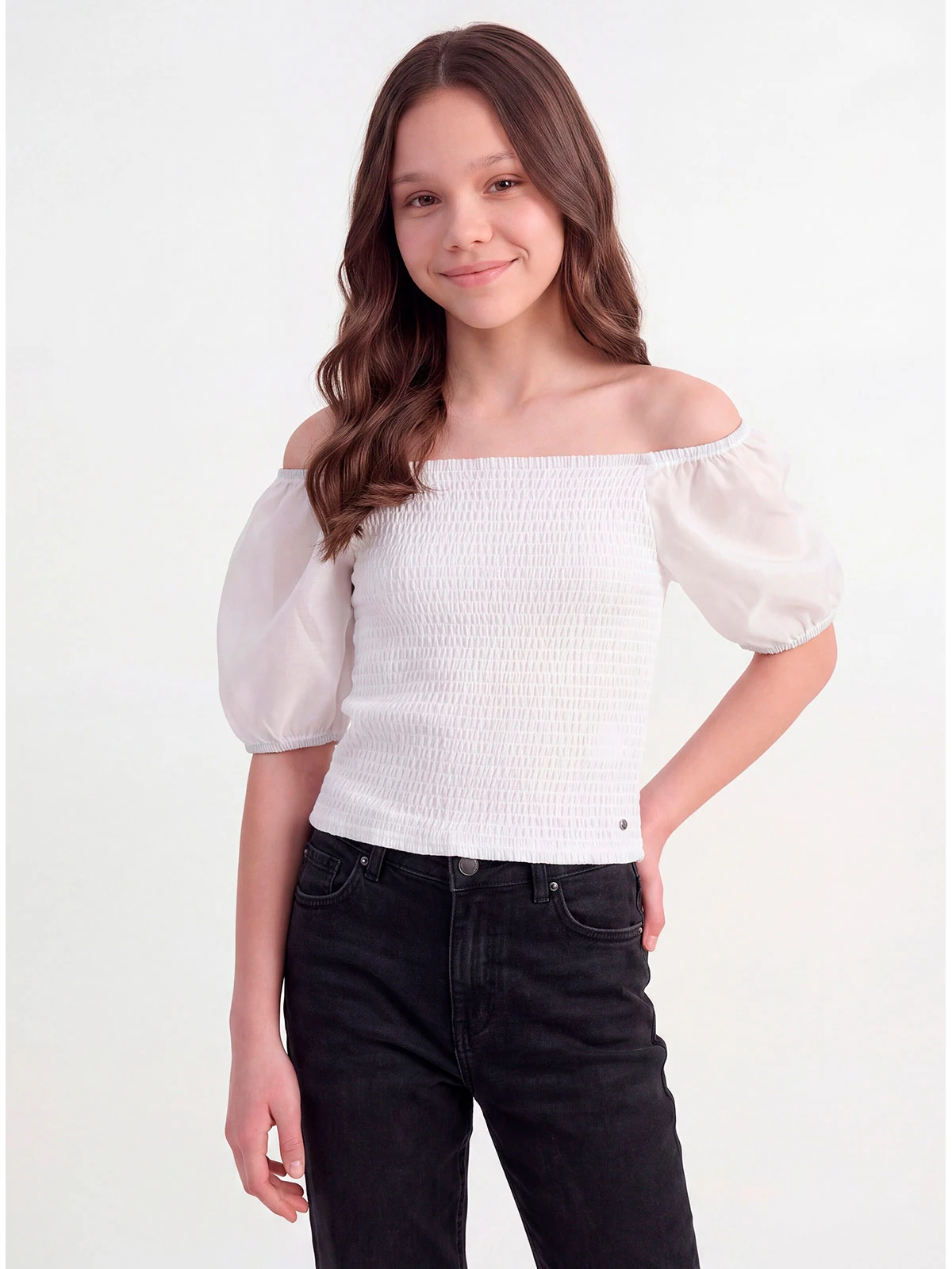 BLUSA MANGA CORTA ALGODÓN NIÑA INDEX - 1