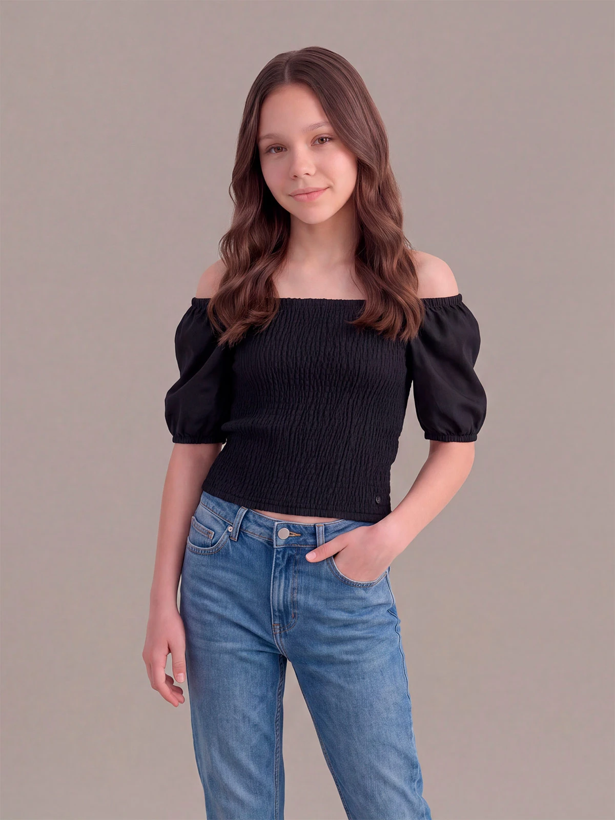 BLUSA MANGA CORTA ALGODÓN NIÑA INDEX - 1