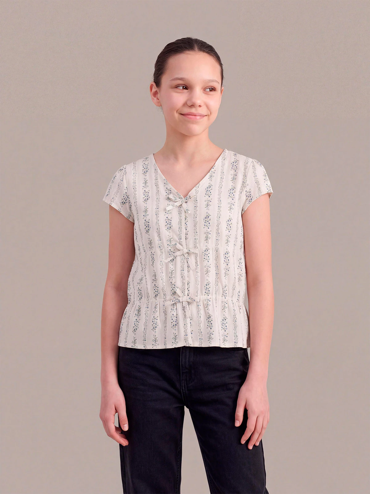 BLUSA MANGA CORTA ALGODÓN NIÑA INDEX - 1