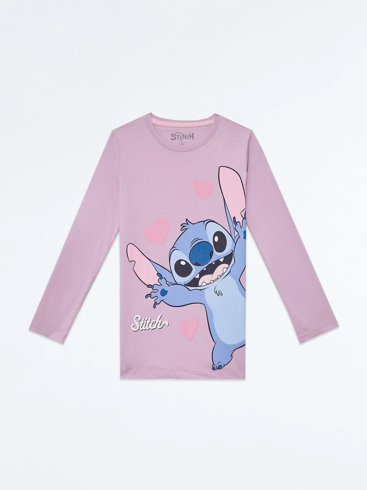 POLO MANGA LARGA ALGODÓN NIÑA LILO & STITCH LILA BÁSICA - 1