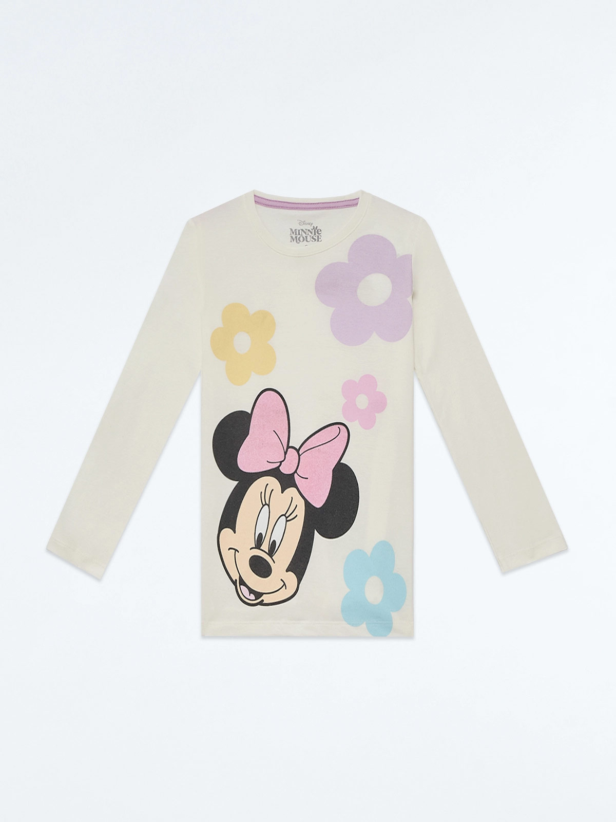 POLO MANGA LARGA ALGODÓN NIÑA MINNIE MOUSE MARFIL BÁSICO - 1