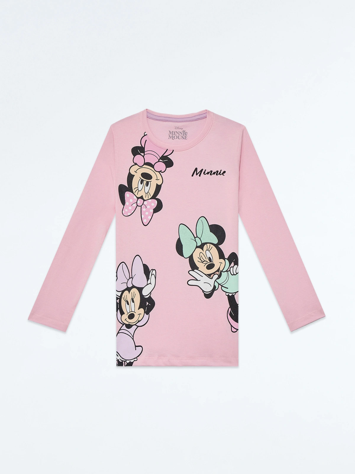 POLO MANGA LARGA ALGODÓN NIÑA MINNIE MOUSE ROSADO BÁSICO - 1