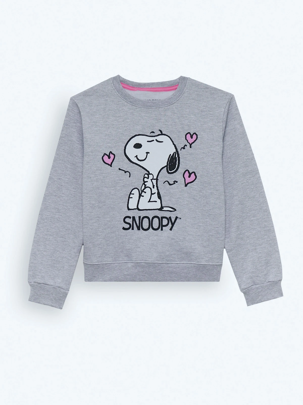 POLERA ALGODÓN NIÑA SNOOPY GRIS CLARO - 1