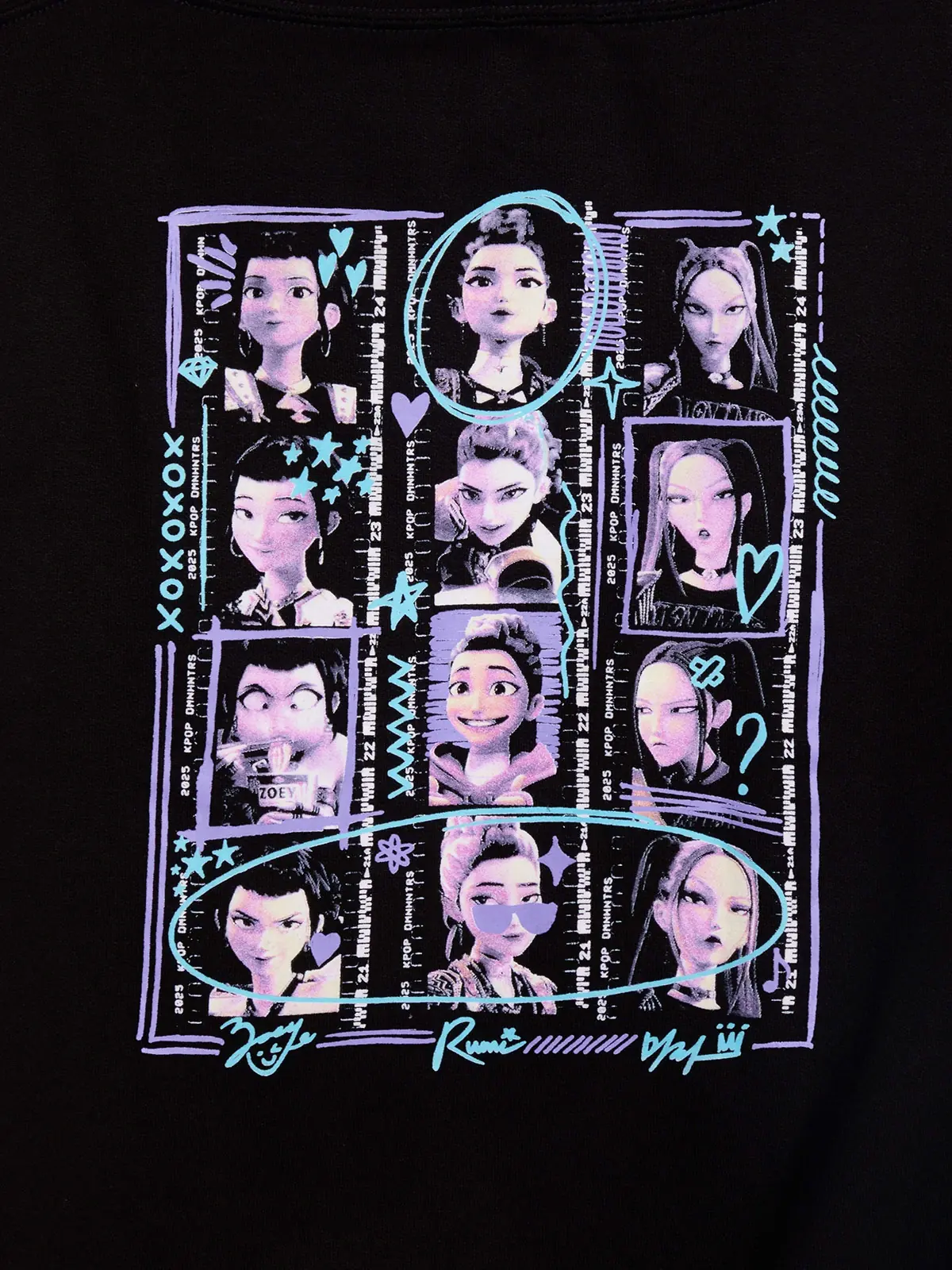 POLERA ALGODÓN NIÑA KPOP DEMON HUNTERS NEGRO - 3