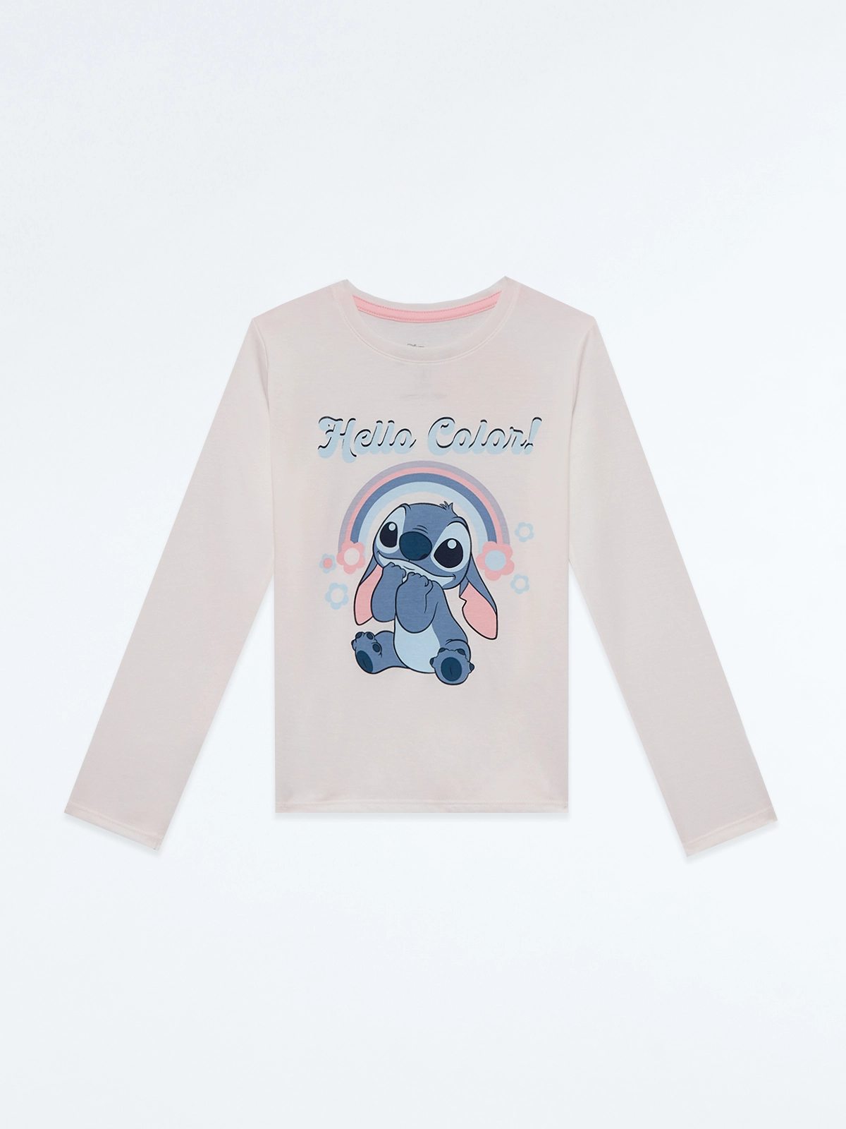 POLO MANGA LARGA ALGODÓN NIÑA LILO & STITCH MARFIL - 1