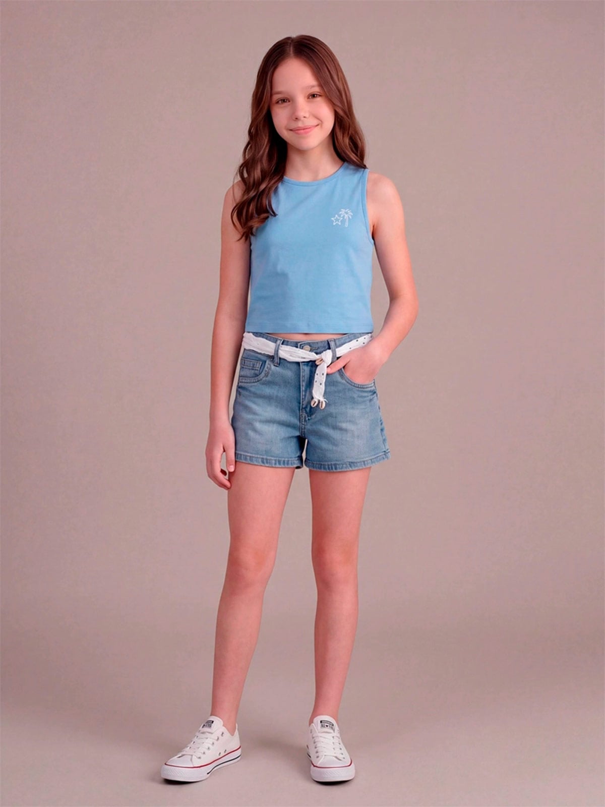 SHORT NIÑA DENIM ALGODÓN INDEX TEEN - 1