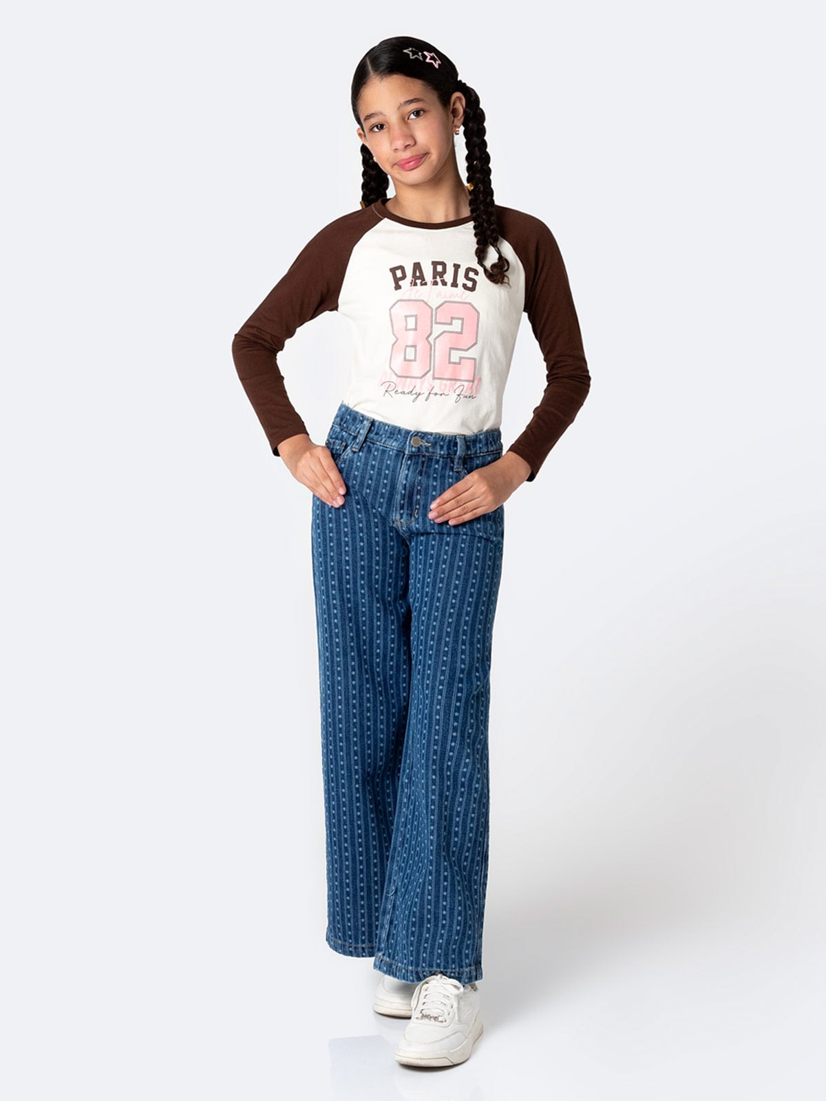 JEAN WIDELEG NIÑA PIONIER CINTURA KRISTALH - 1