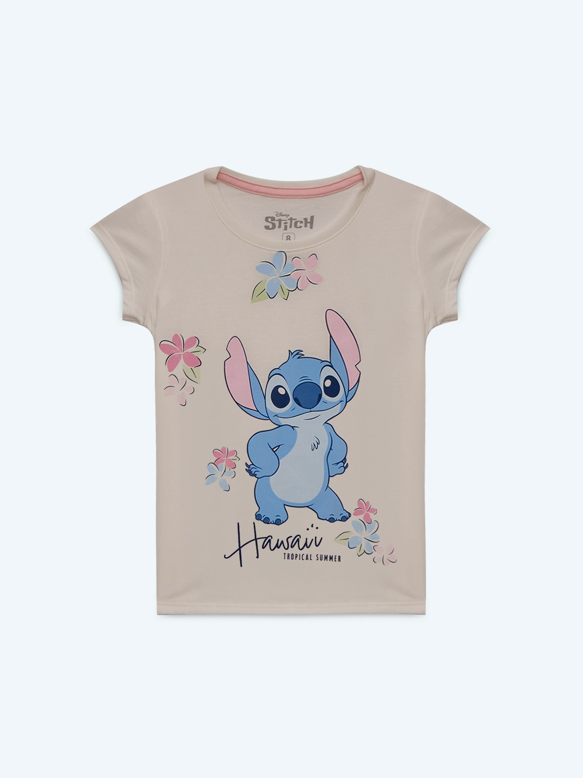 POLO MANGA CORTA NIÑA STITCH HAWAI - 1