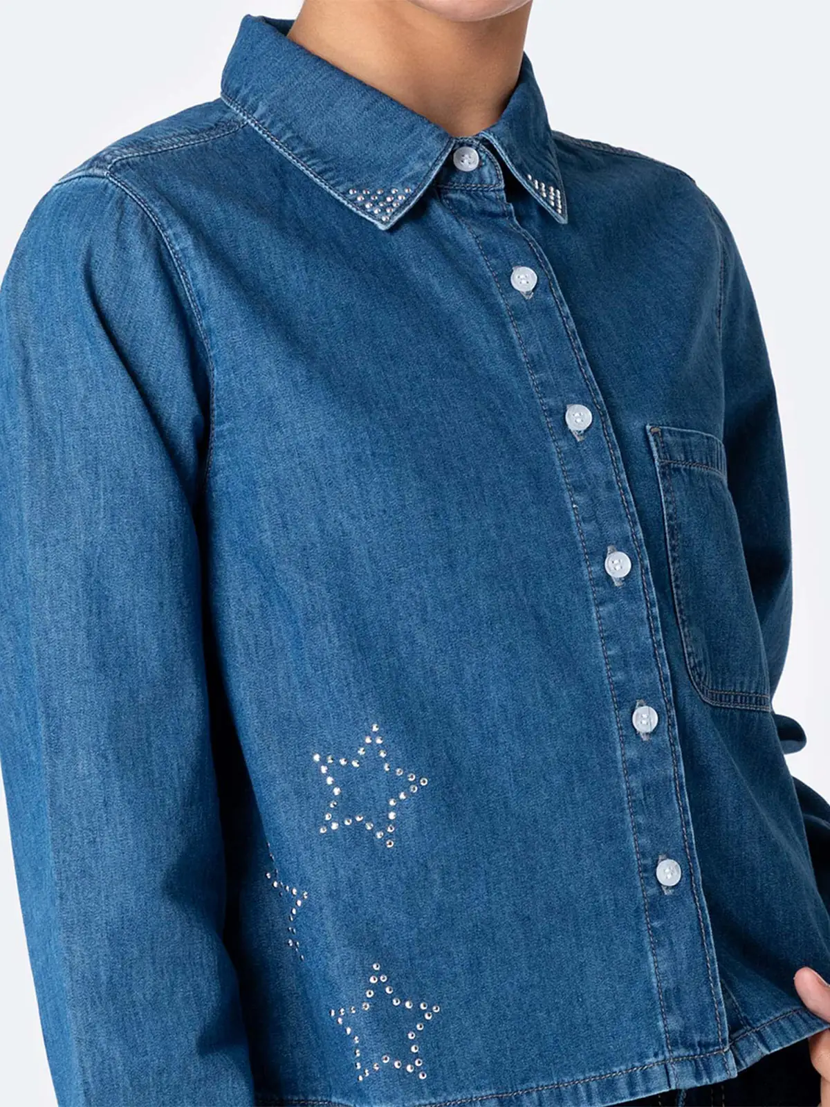 BLUSA REGULAR FIT MANGA LARGA NIÑA PIONIER JEAN LIGHT SUBAME - 4