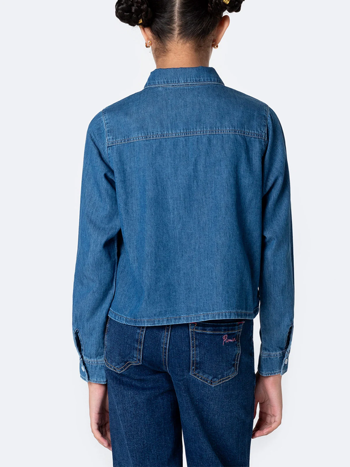 BLUSA REGULAR FIT MANGA LARGA NIÑA PIONIER JEAN LIGHT SUBAME - 3
