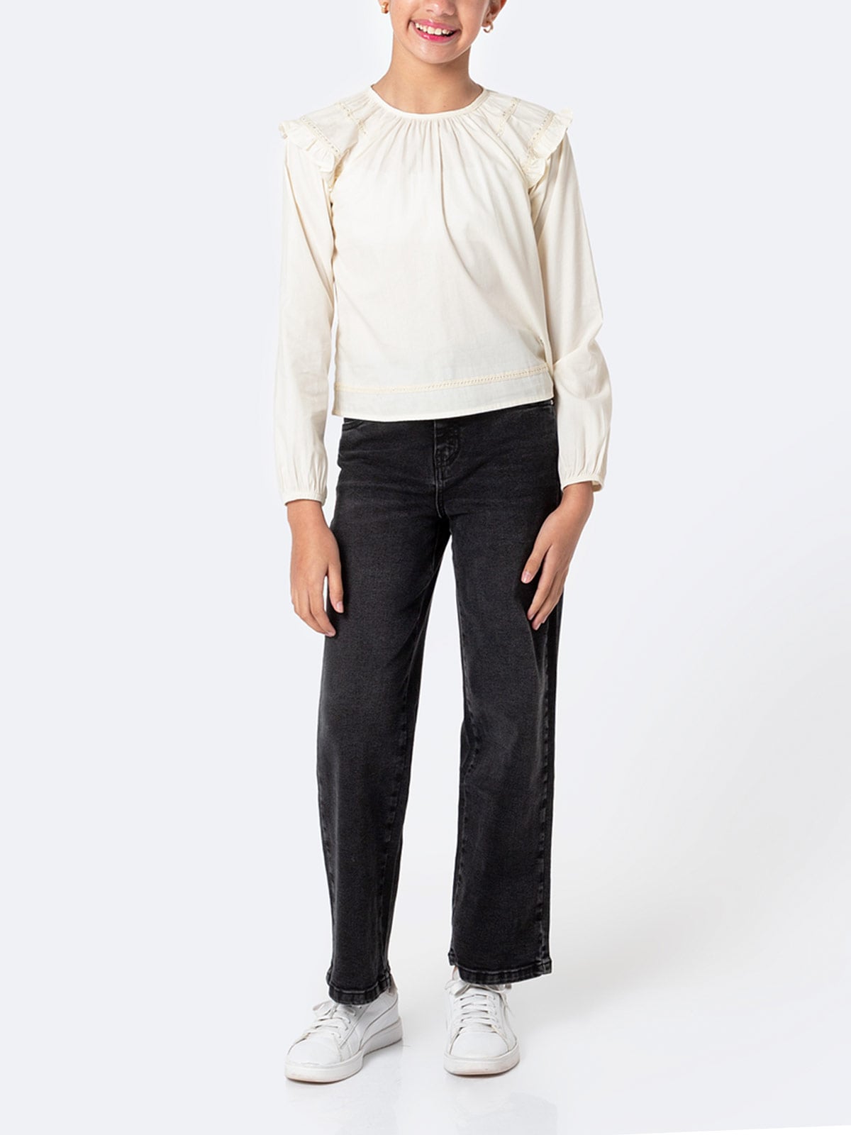 BLUSA REGULAR FIT MANGA LARGA NIÑA PIONIER SOLID KUTI - 1