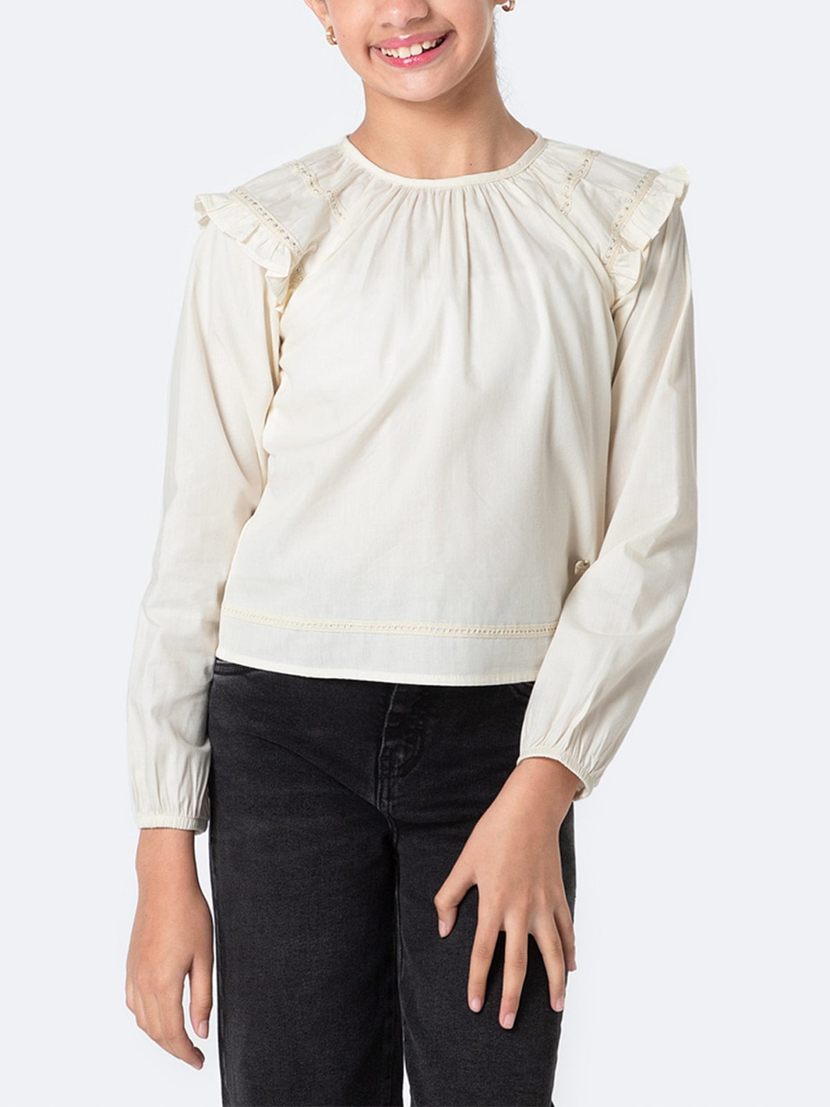 BLUSA REGULAR FIT MANGA LARGA NIÑA PIONIER SOLID KUTI - 2