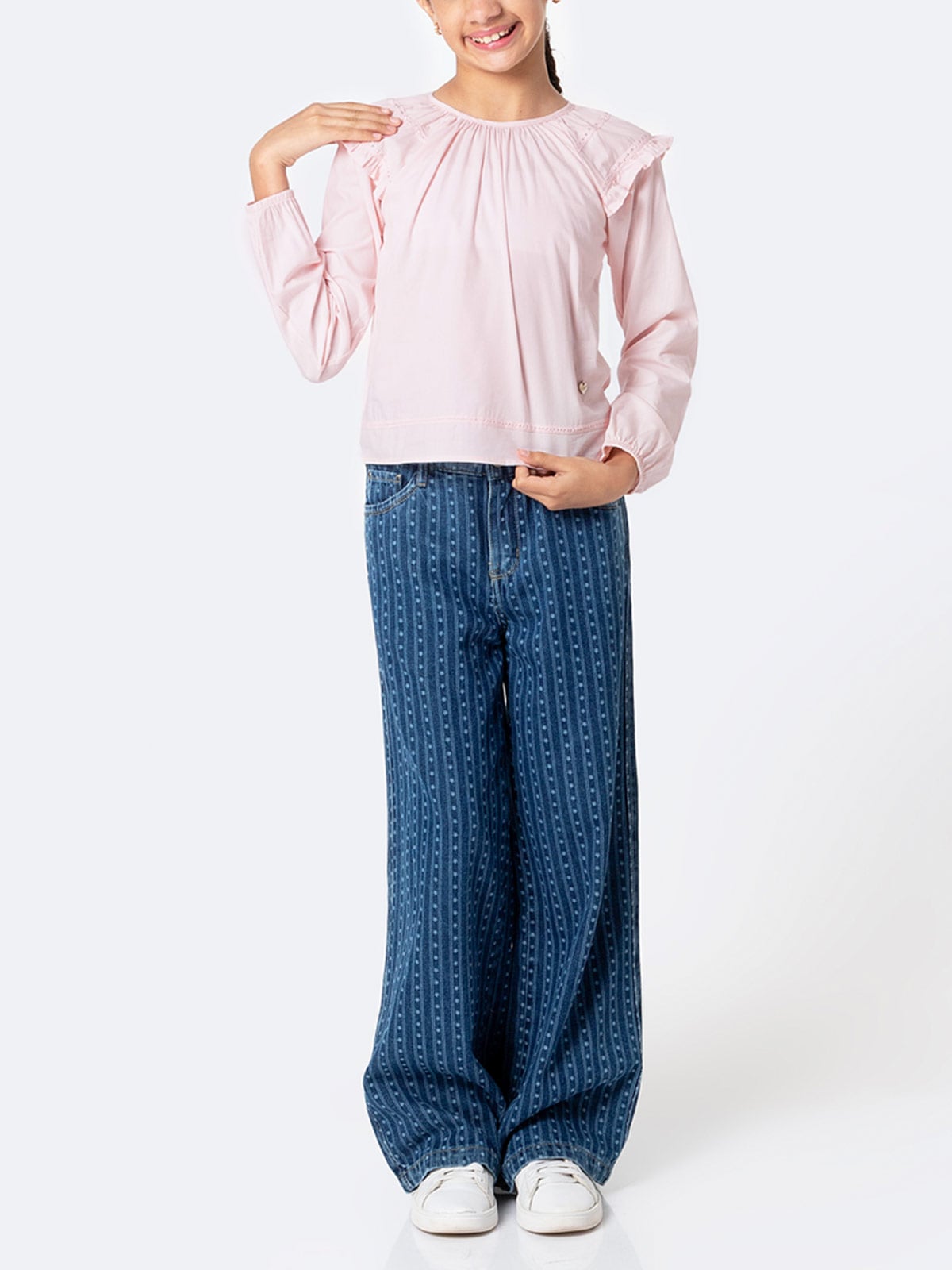 BLUSA REGULAR FIT MANGA LARGA NIÑA PIONIER SOLID KUTI - 1