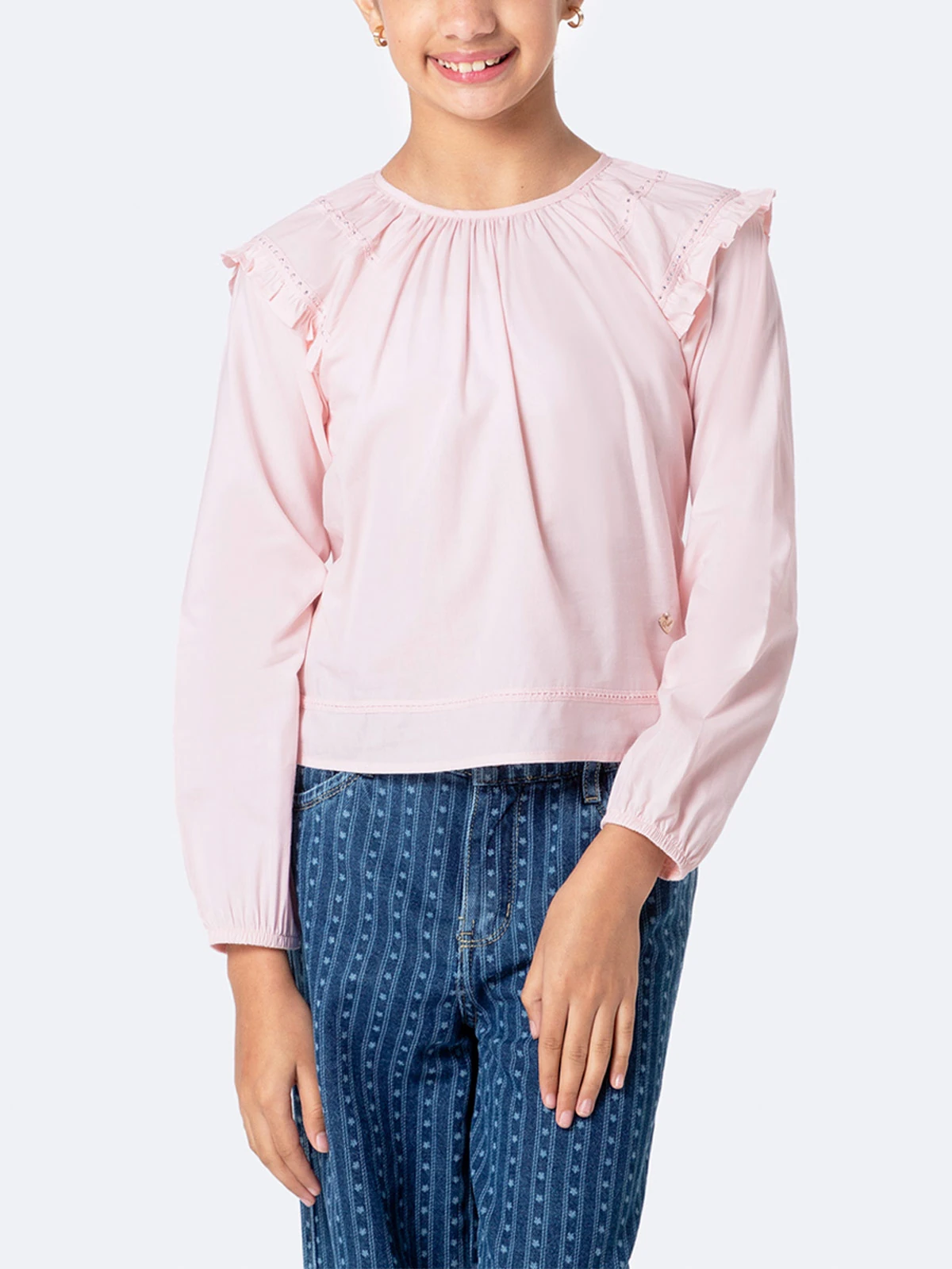 BLUSA REGULAR FIT MANGA LARGA NIÑA PIONIER SOLID KUTI - 2