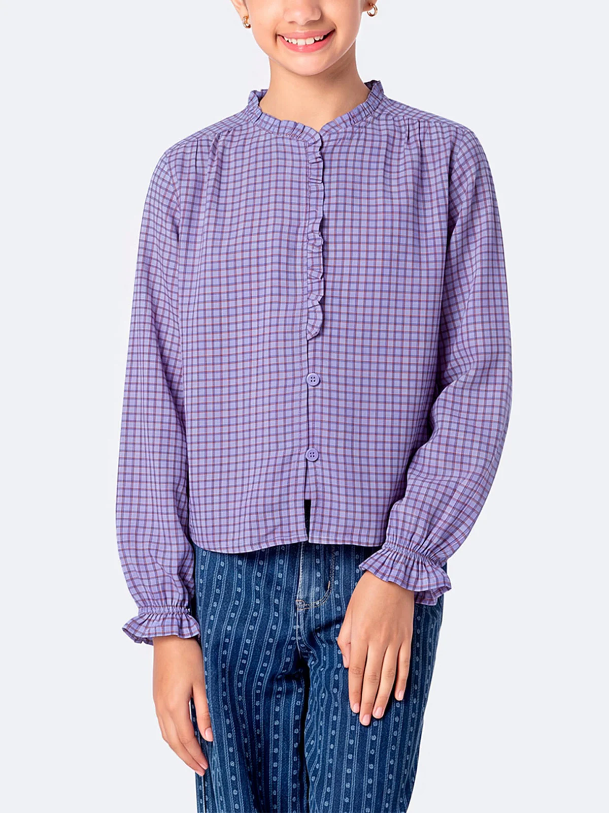 BLUSA REGULAR FIT NIÑA PIONIER CUADROS YAEKO - 1