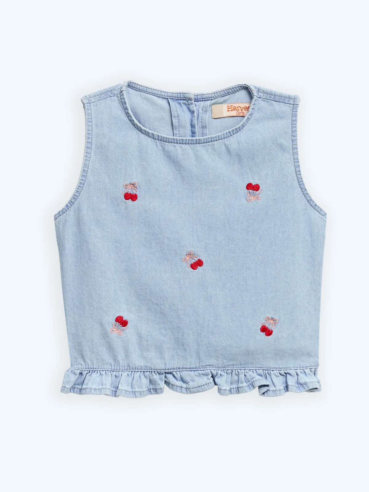 BLUSA CHAMBRAY BORDADA NIÑA HARVEST - 1