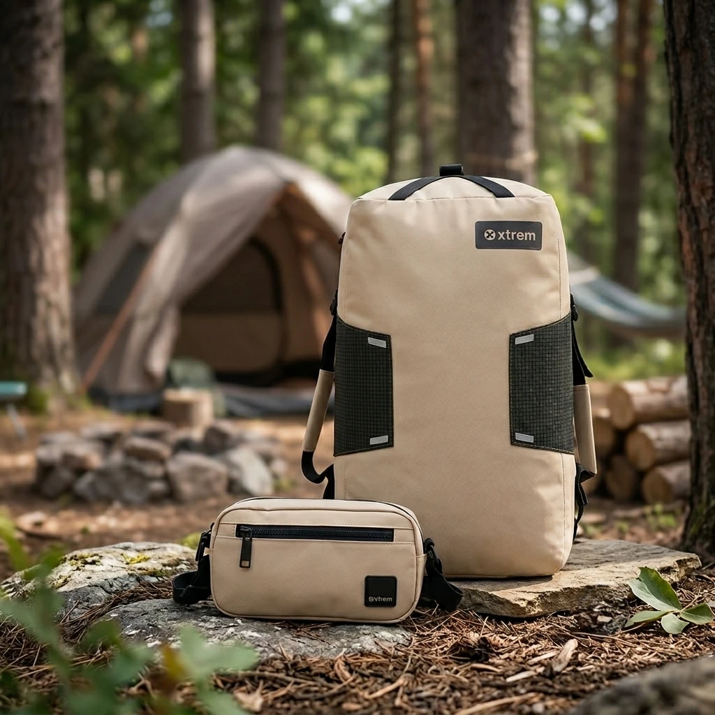 PACK XTREM:  MOCHILA MALETÍN VIAJERA BEIGE MOUNTAIN + NECESER CAMBER - 1